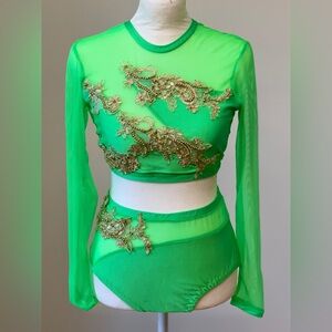 Green and gold costume AXS